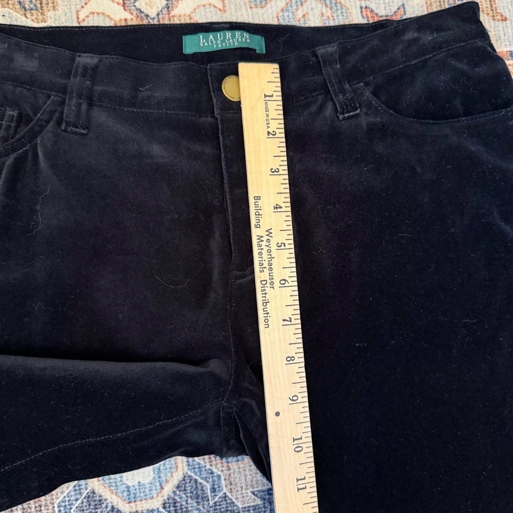 Lauren Ralph Lauren Black Velvet Straight Leg Dress Pants Women’s Size 8 Petite - Picture 9 of 10